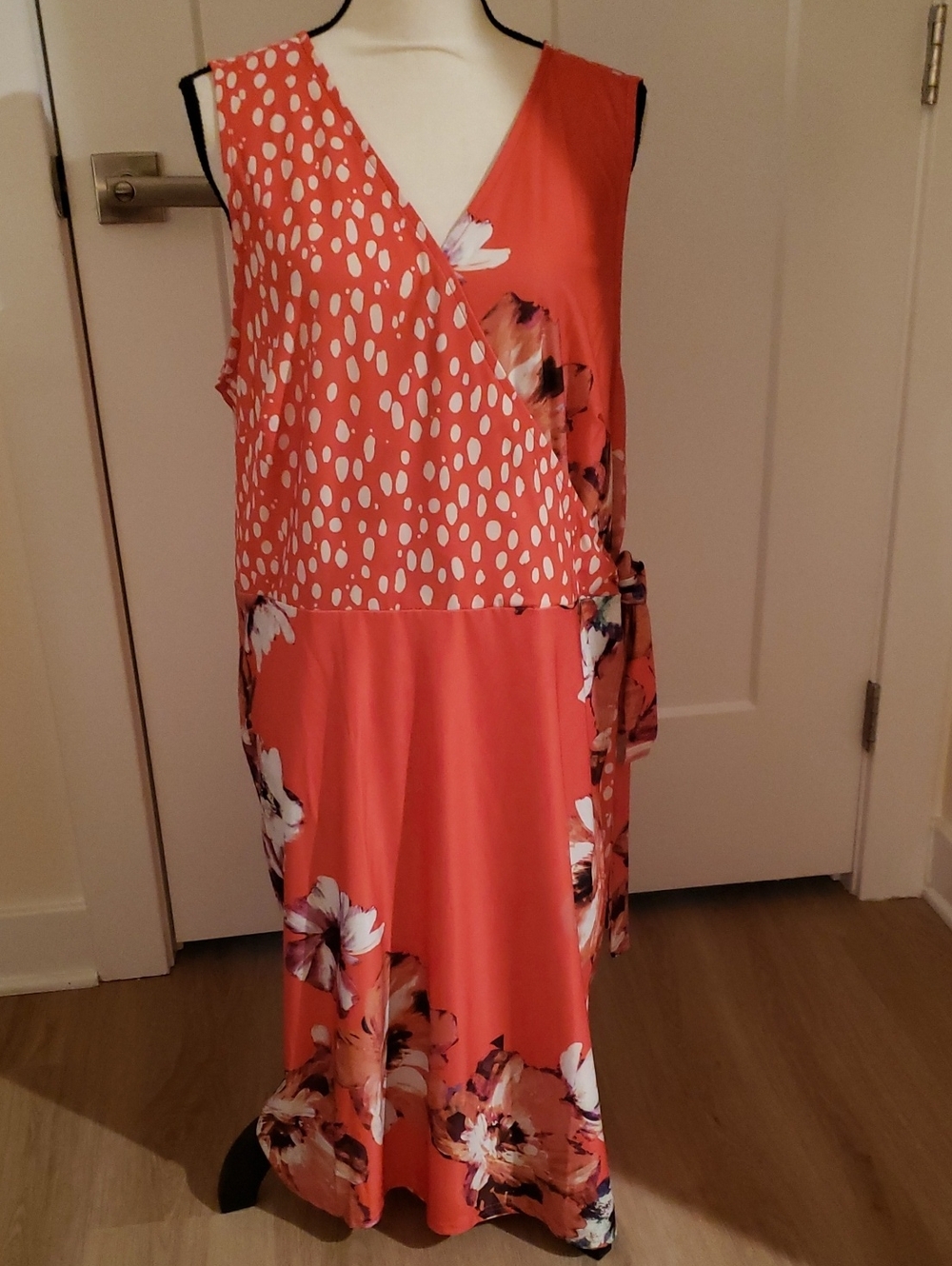VENUS Super-Cute Mixed-Print Wrap Summer Dress
